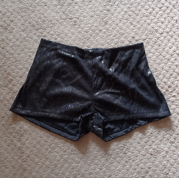 Women's Black Sequin Boyshorts - Picture 2 of 4